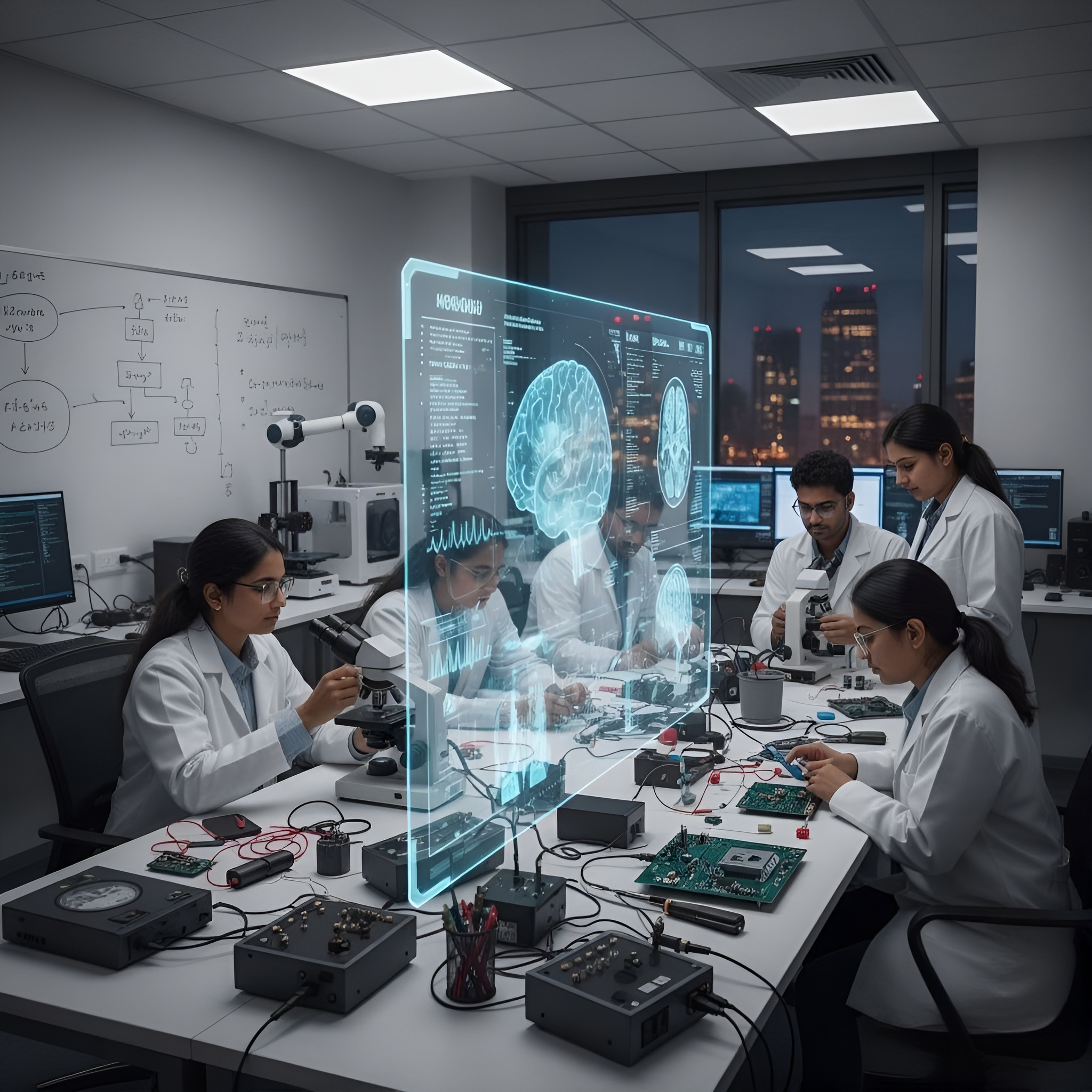Sentient Biotech advanced laboratory team working on neurotechnology research and development